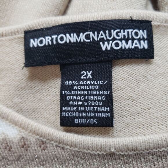 Norton McNaughton Sweater w/Scarf 2X Metallic - Picture 8 of 8